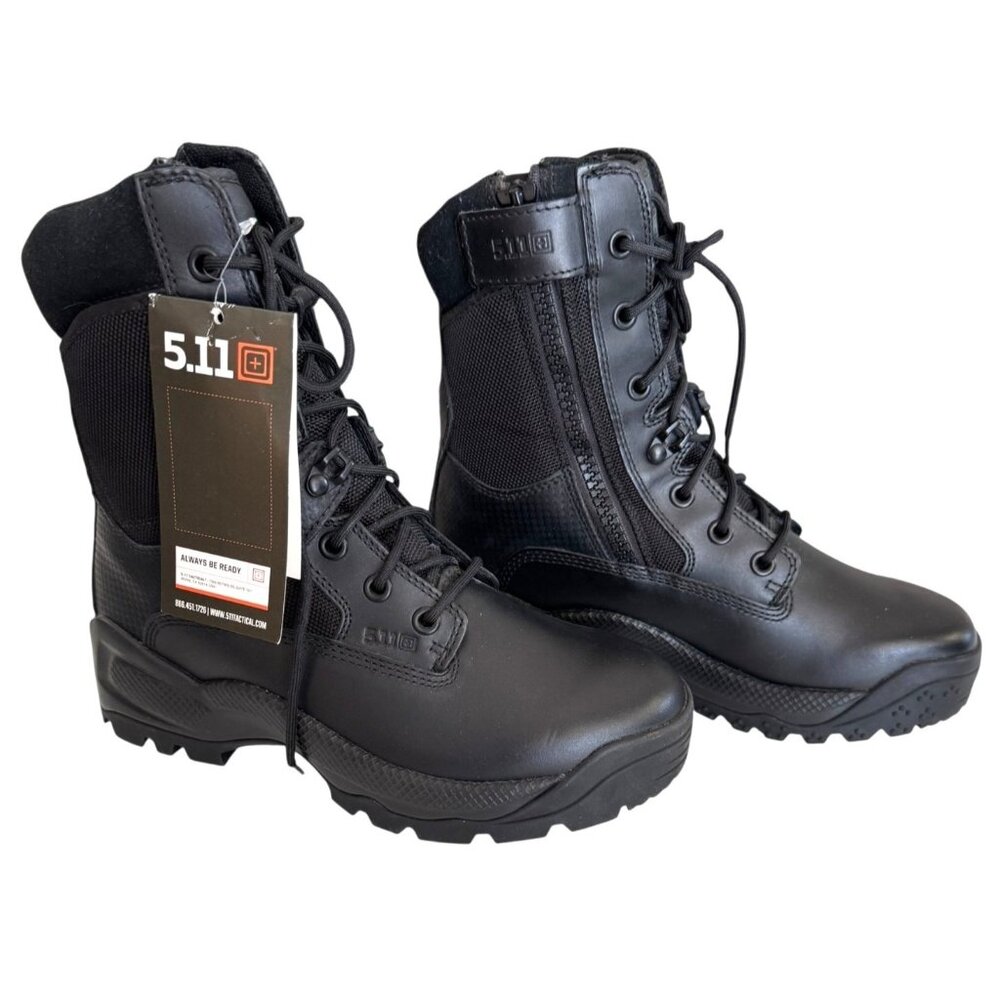 5.11 A.T.A.C. 8" Side Zip Black Leather & Nylon Tactical Boots Womens 7.5 US‎